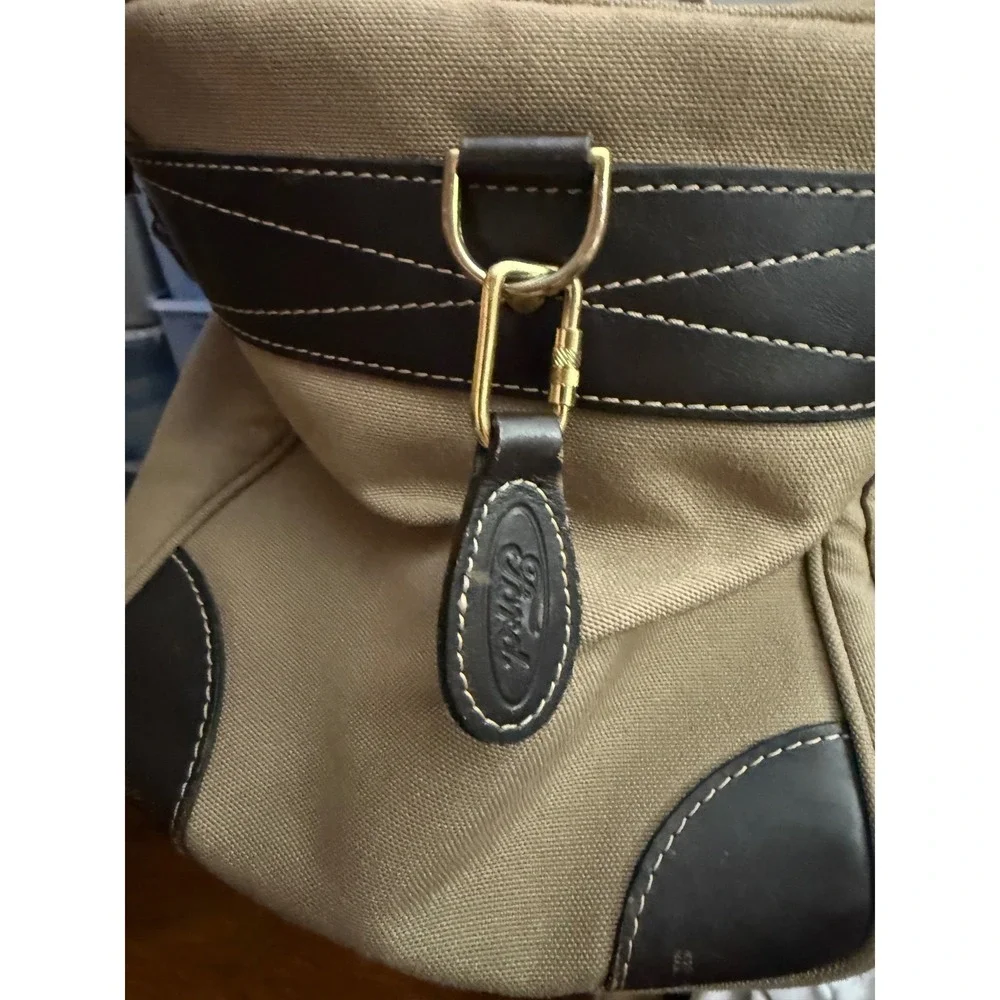 Vintage Eddie Bauer Ford Canvas Leather Weekender Duffel‎ Travel Bag Promo